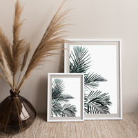 Minimal Palm Leaf Art Print White Frame | Bombinate Minimal Palm Leaf Art Print White Frame | Bombinate