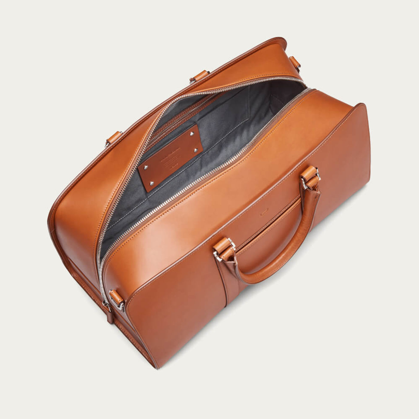 Cognac with Grey Lining Palissy Weekend Leather Bag | Bombinate