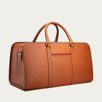 Cognac with Red Lining Palissy Weekend Leather Bag | Bombinate