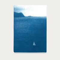 Misty Sailboat Journey Handmade Cyanotype Art Print | Bombinate