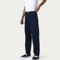 Navy Cotton High-Waist Chinos | Bombinate Navy Cotton High-Waist Chinos | Bombinate