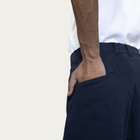Navy Cotton High-Waist Chinos | Bombinate Navy Cotton High-Waist Chinos | Bombinate