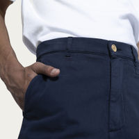Navy Cotton High-Waist Chinos | Bombinate Navy Cotton High-Waist Chinos | Bombinate