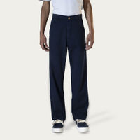 Navy Cotton High-Waist Chinos | Bombinate Navy Cotton High-Waist Chinos | Bombinate