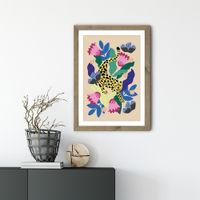Jungle Leopard Art Print Oak Frame | Bombinate Jungle Leopard Art Print Oak Frame | Bombinate