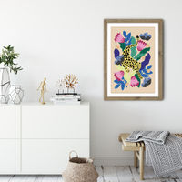 Jungle Leopard Art Print Oak Frame | Bombinate Jungle Leopard Art Print Oak Frame | Bombinate