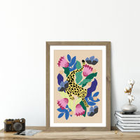 Jungle Leopard Art Print Oak Frame | Bombinate Jungle Leopard Art Print Oak Frame | Bombinate