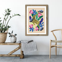 Jungle Leopard Art Print Oak Frame | Bombinate Jungle Leopard Art Print Oak Frame | Bombinate
