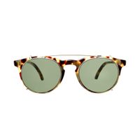 Light Tortoise / Bottle Green Lenses Pleat Sunglasses | Bombinate Light Tortoise / Bottle Green Lenses Pleat Sunglasses | Bombinate