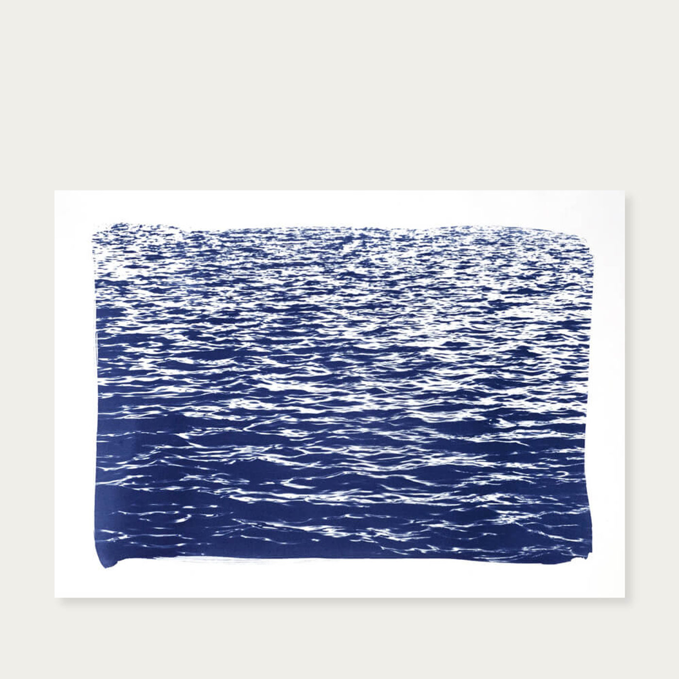 Mediterranean Blue Sea Waves Handmade Cyanotype Art Print | Bombinate