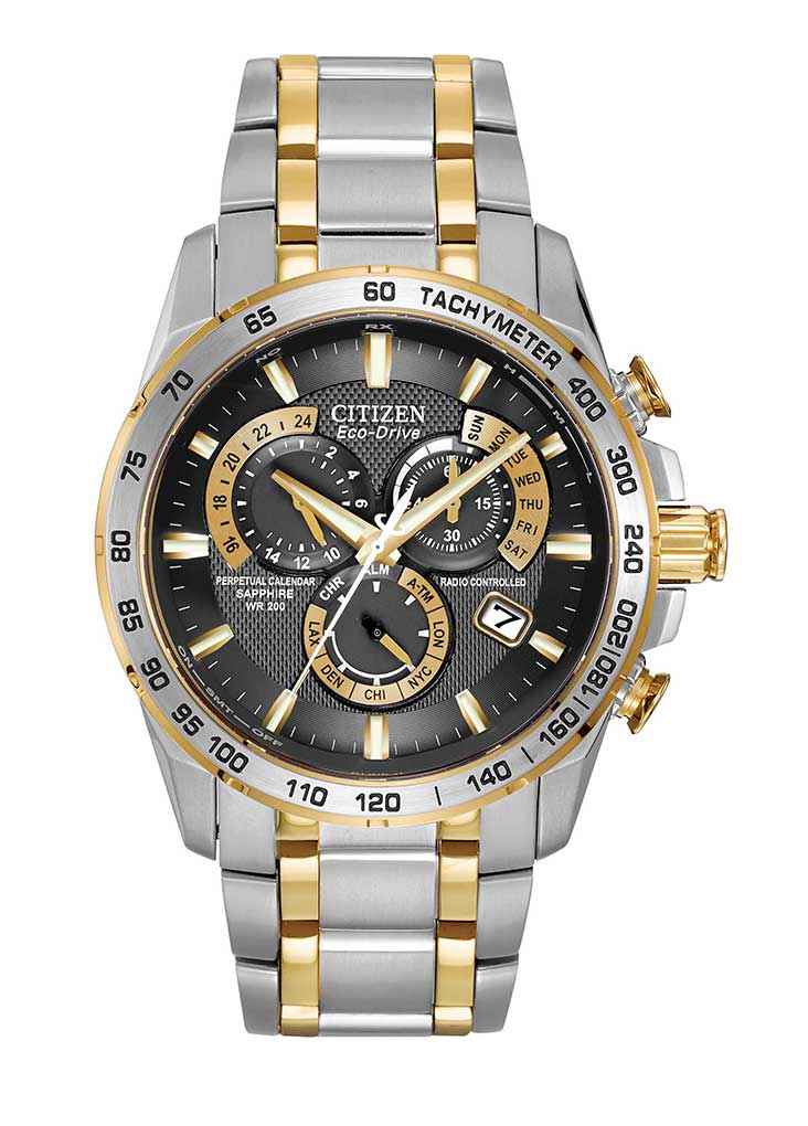 Citizen Eco-Drive Perpetual Chrono . Radio-Controlled Bracelet Mens Watch|  London Stansted Airport