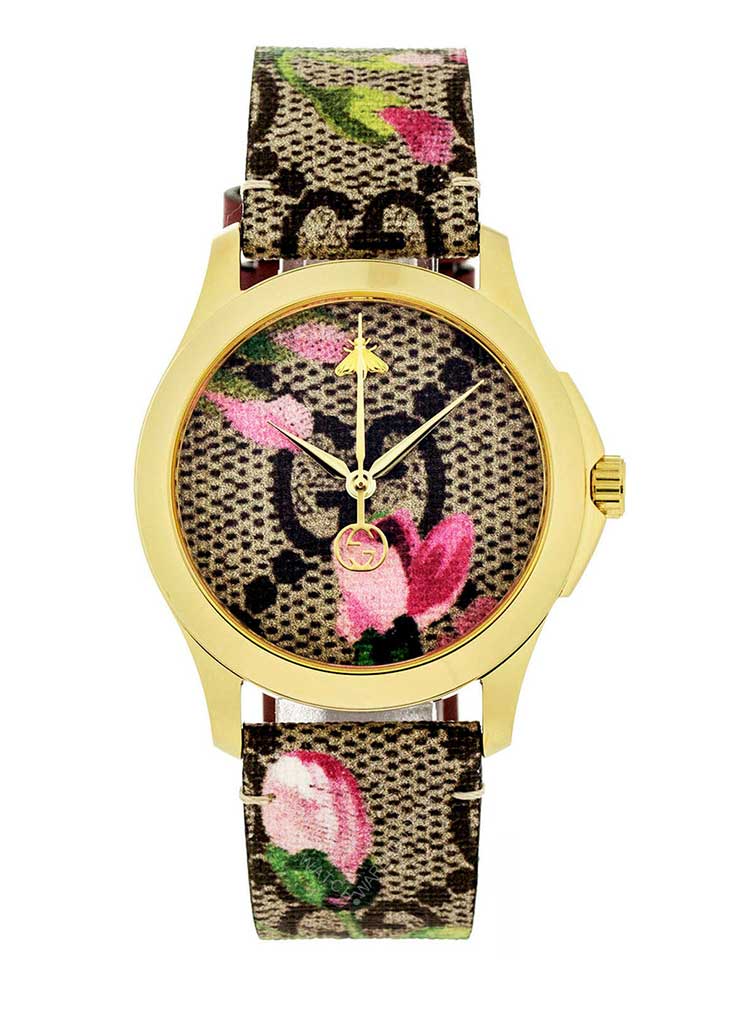 Gucci Ladies G-Timeless Floral Strap Watch