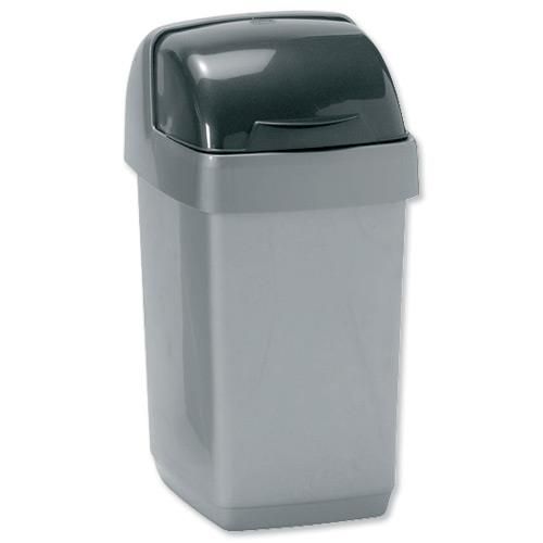 Addis+%2810.0L%29+Plastic+Bin+%28Metallic%29+with+Roll+Top+Bin+Lid