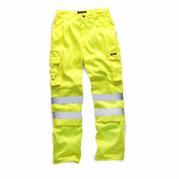 HV023 Standsafe Hi-Vis Work Polycotton Trousers - Yellow