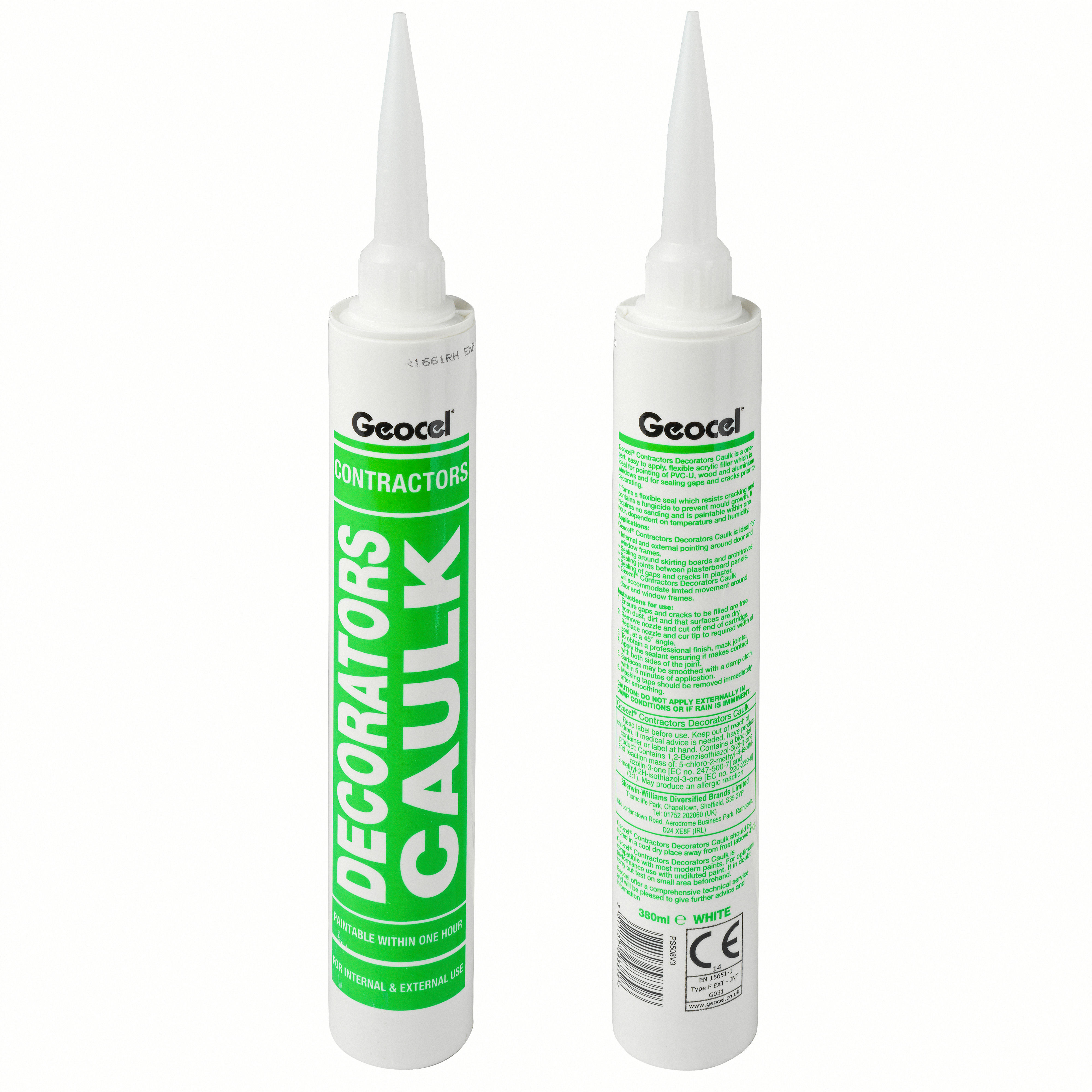 Geocel Contractors Decorators Caulk White 380ml