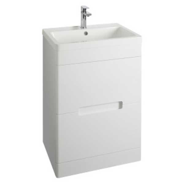 Selkirk Floor Standing 2 Drawer Unit with Basin Matt Grey 600mm - 53507 ...