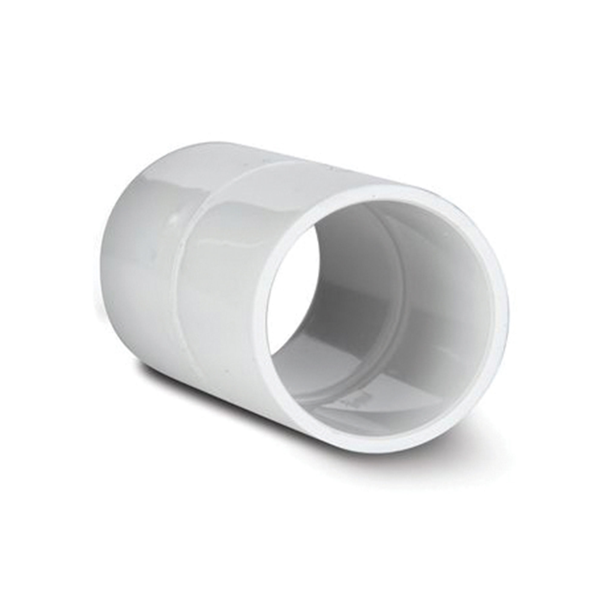 Polypipe Solvent Weld Overflow Straight Connector White 21.5mm NS44W