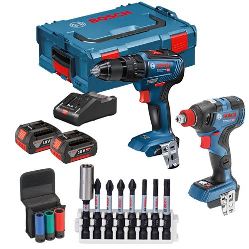 Bosch 18V Brushless Hammer Drill Impact Driver Twinpack c w 2x