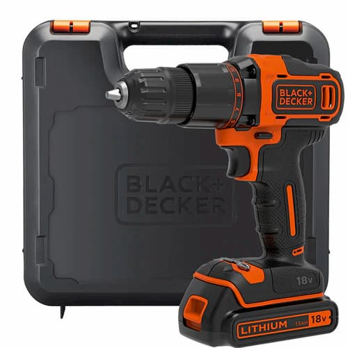 Black Decker 18v Li Ion Hammer Drill with 1x 1.5ah Battery