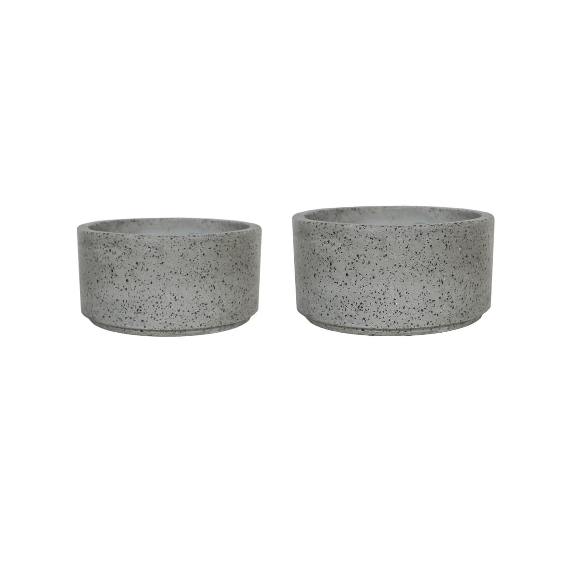 Set of 2 Grey Terrazzo Catania Cylinder Bowls