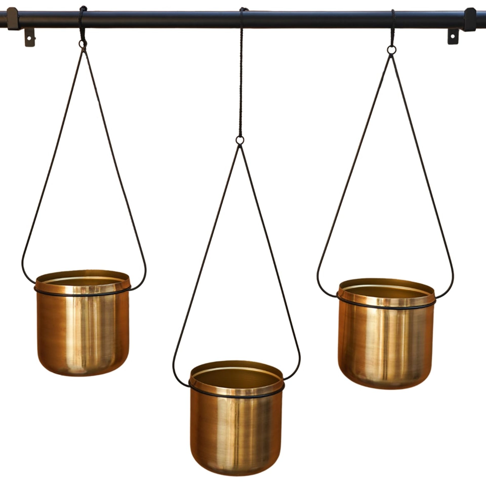 Black/Gold Linear Hanging Planters