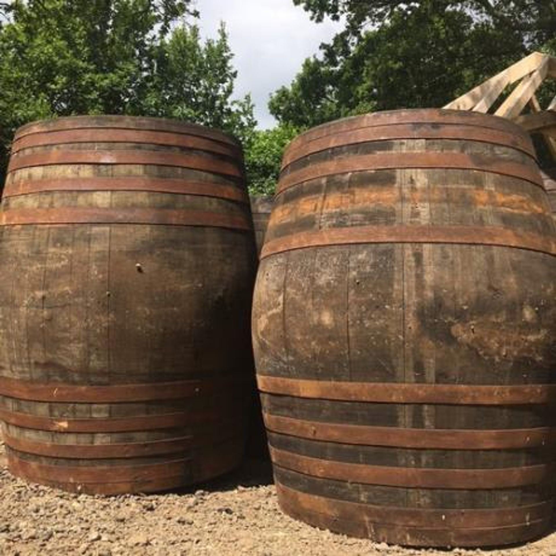 The Pot Company Weathered Oak Puncheon Barrel