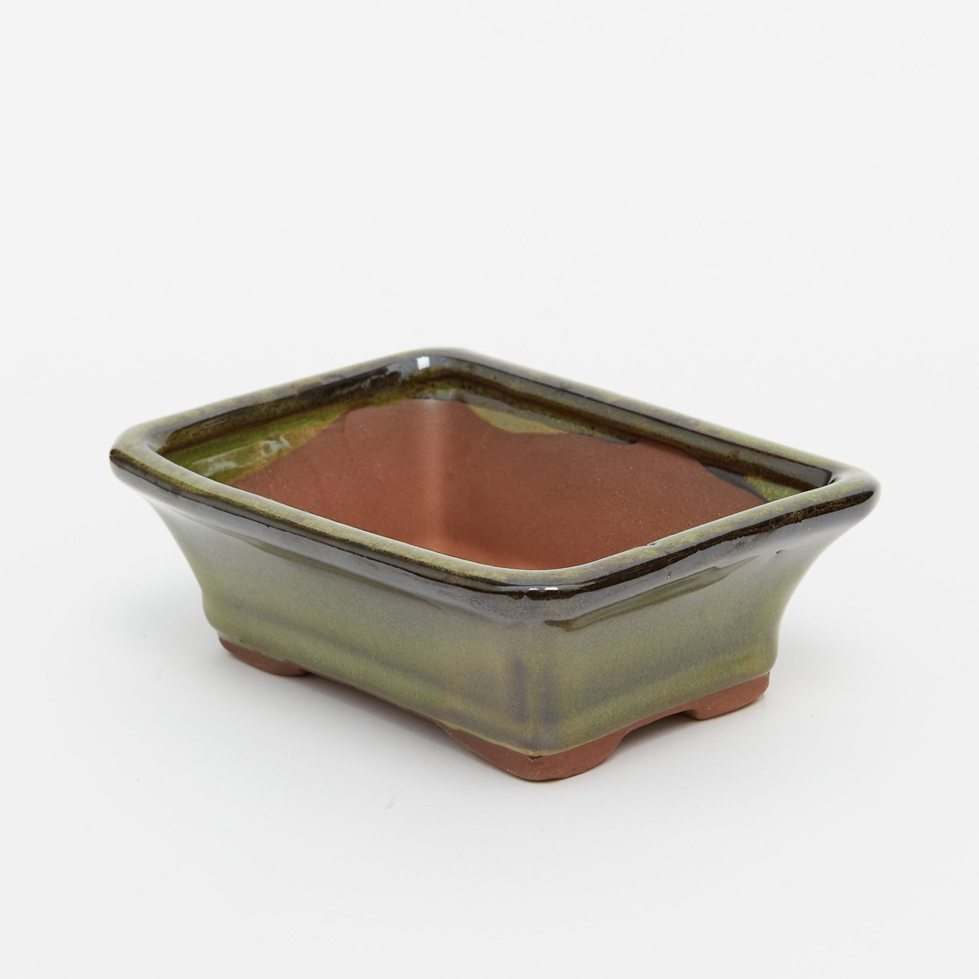 Rectangular Bonsai Green Pot