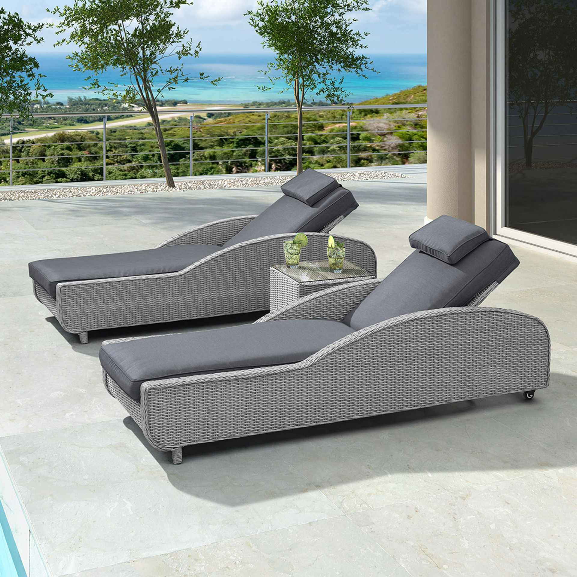 Maddison Sunlounger Set with Table