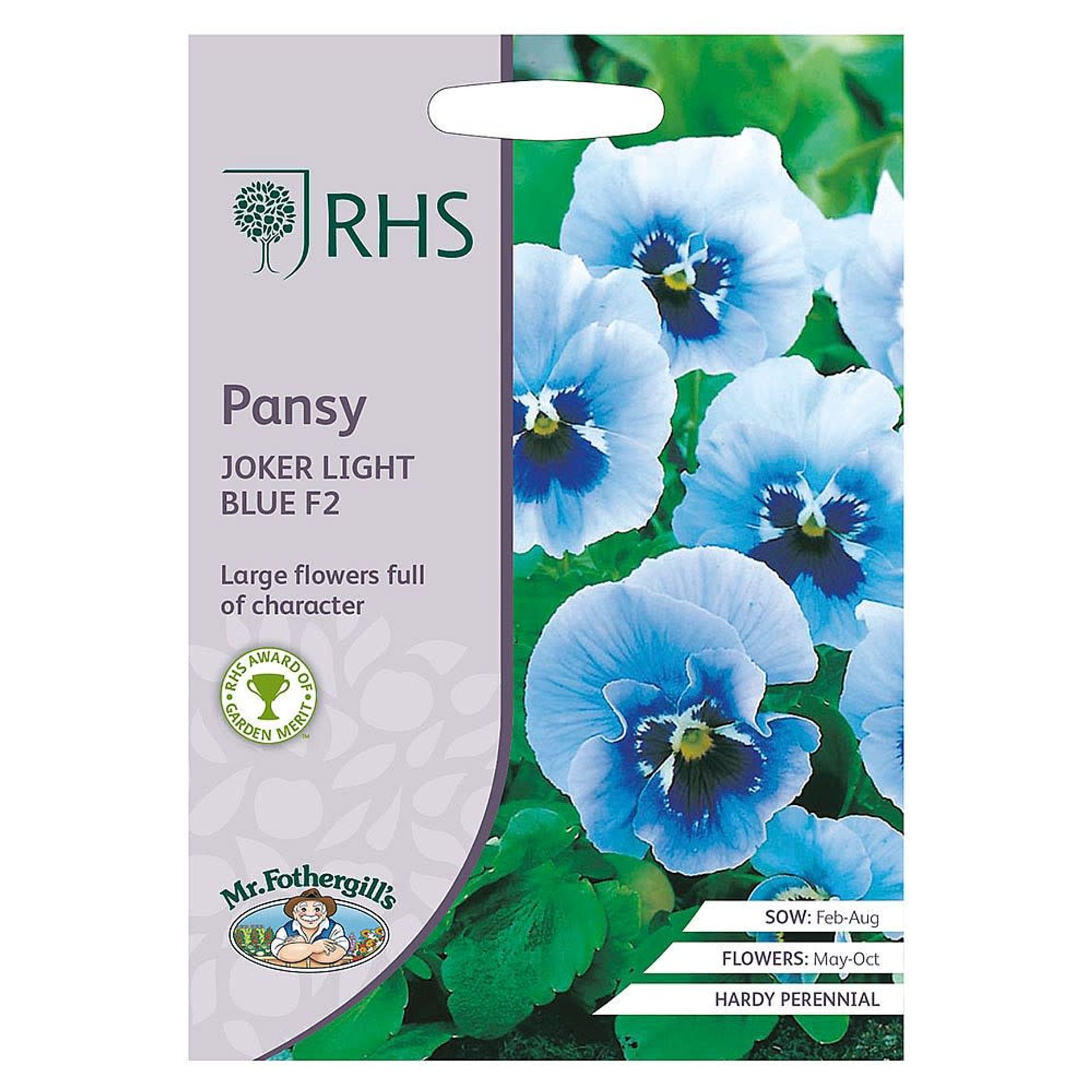 Mr Fothergill's RHS Pansy 'Joker Light Blue' F2 Seeds