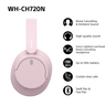 Sony WH-CH720 Bluetooth Headphones-Pink