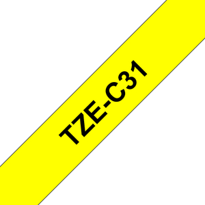 Brother, TZEC31 12mm Black On Yellow Label Tape