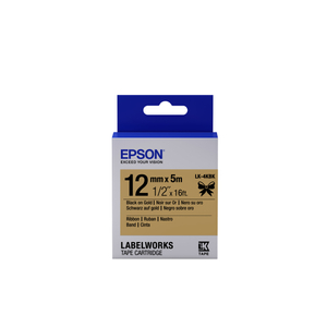 Epson, Black on Gold Satin Ribbon 12mm x 5m
