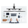 Desk Mount Dual Monitor Arm w/Crossbar