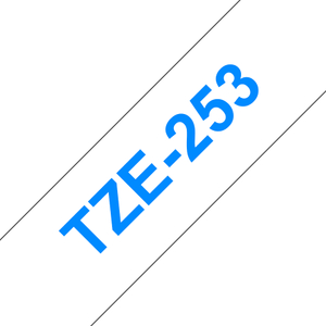 Brother, TZE253 24mm Blue On White Label Tape