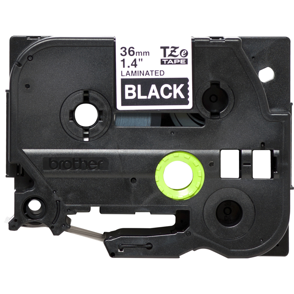 TZE365 36mm White On Black Label Tape