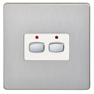 Energenie, MiHome Brushed Steel 2 Gang Light Switch