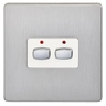 MiHome Brushed Steel 2 Gang Light Switch