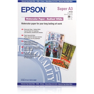 Epson, A3+ Watercolour Paper RadWhite 20 Sheets