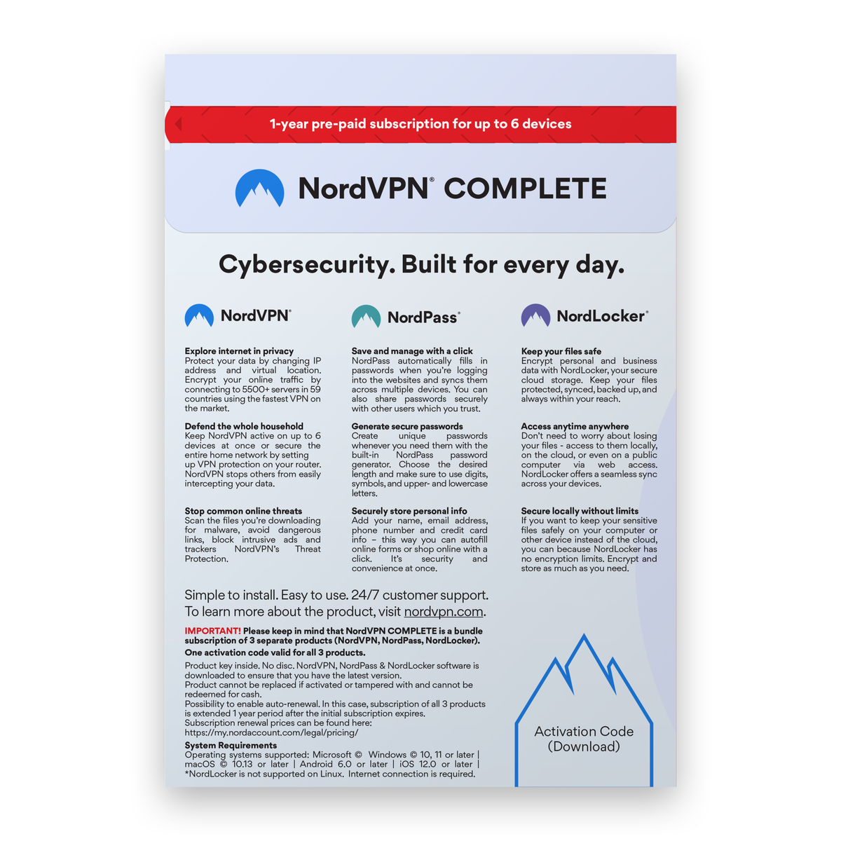 NordVPN Complete - 1Y Cybersec Package