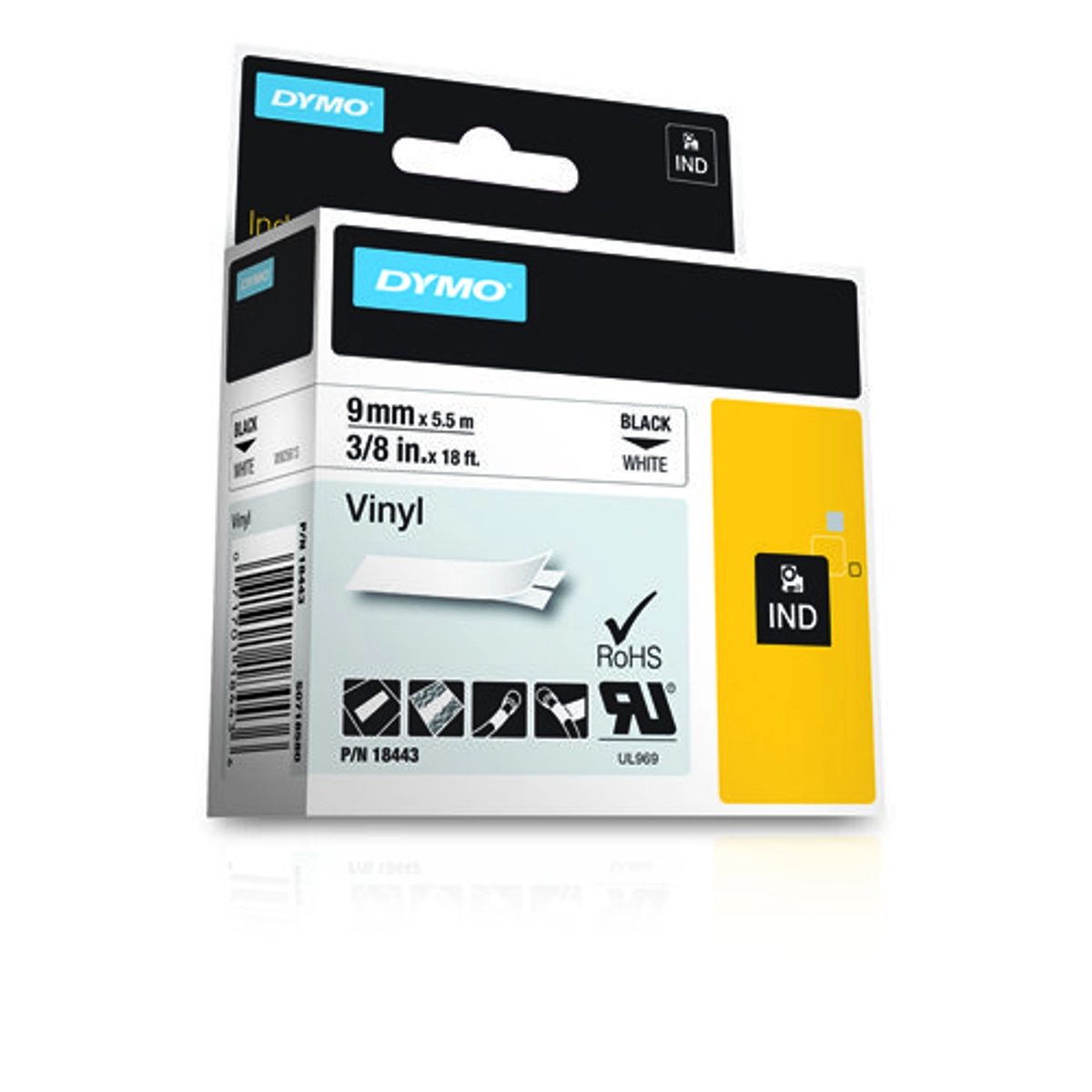 Rhino Indust Vinyl Tape 9mmX5.5m Bk