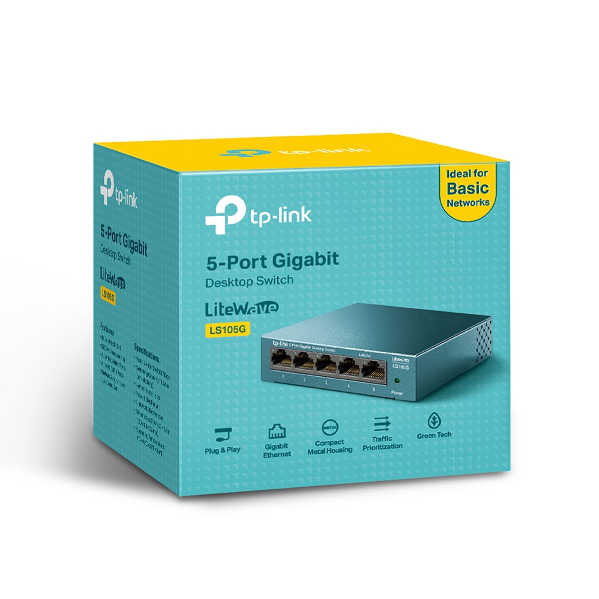 LiteWave 5-Port Gig Dtop Switch Steel