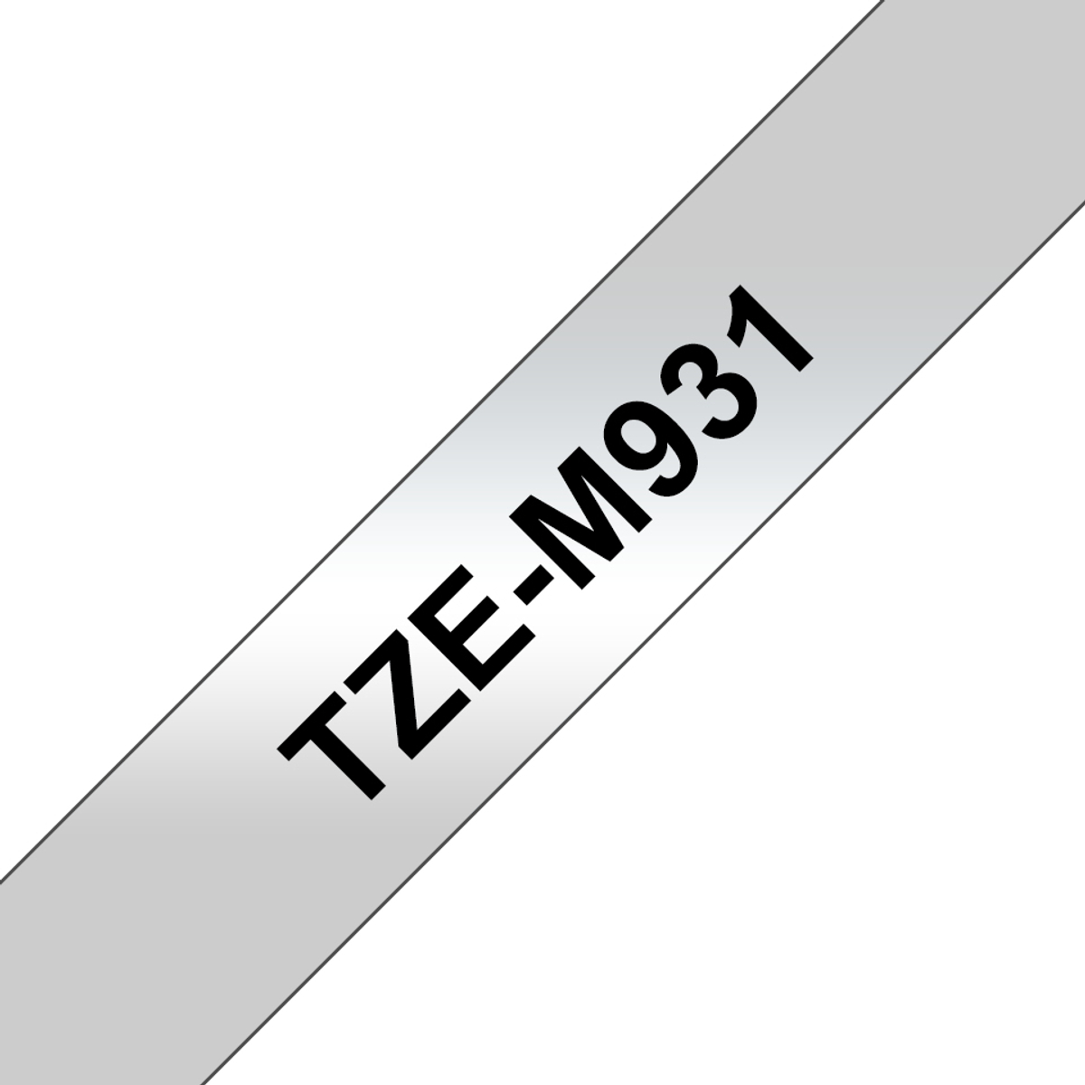 TZEM931 12mm Black On Silver Label Tape