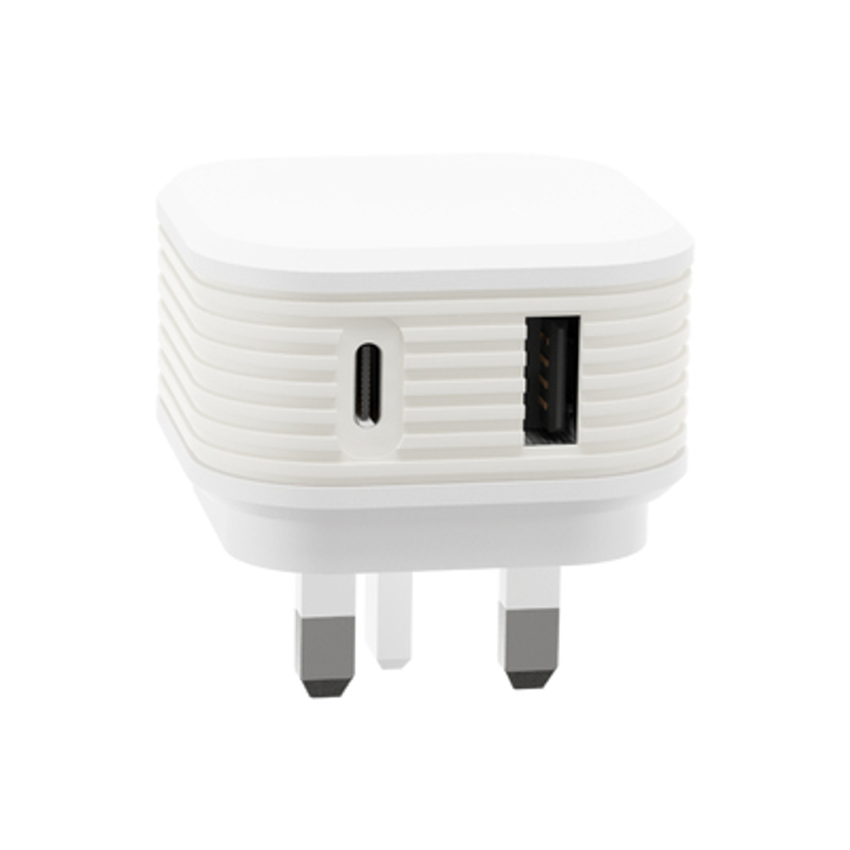 Mains Dual Port USB A & Type C 30W WHT