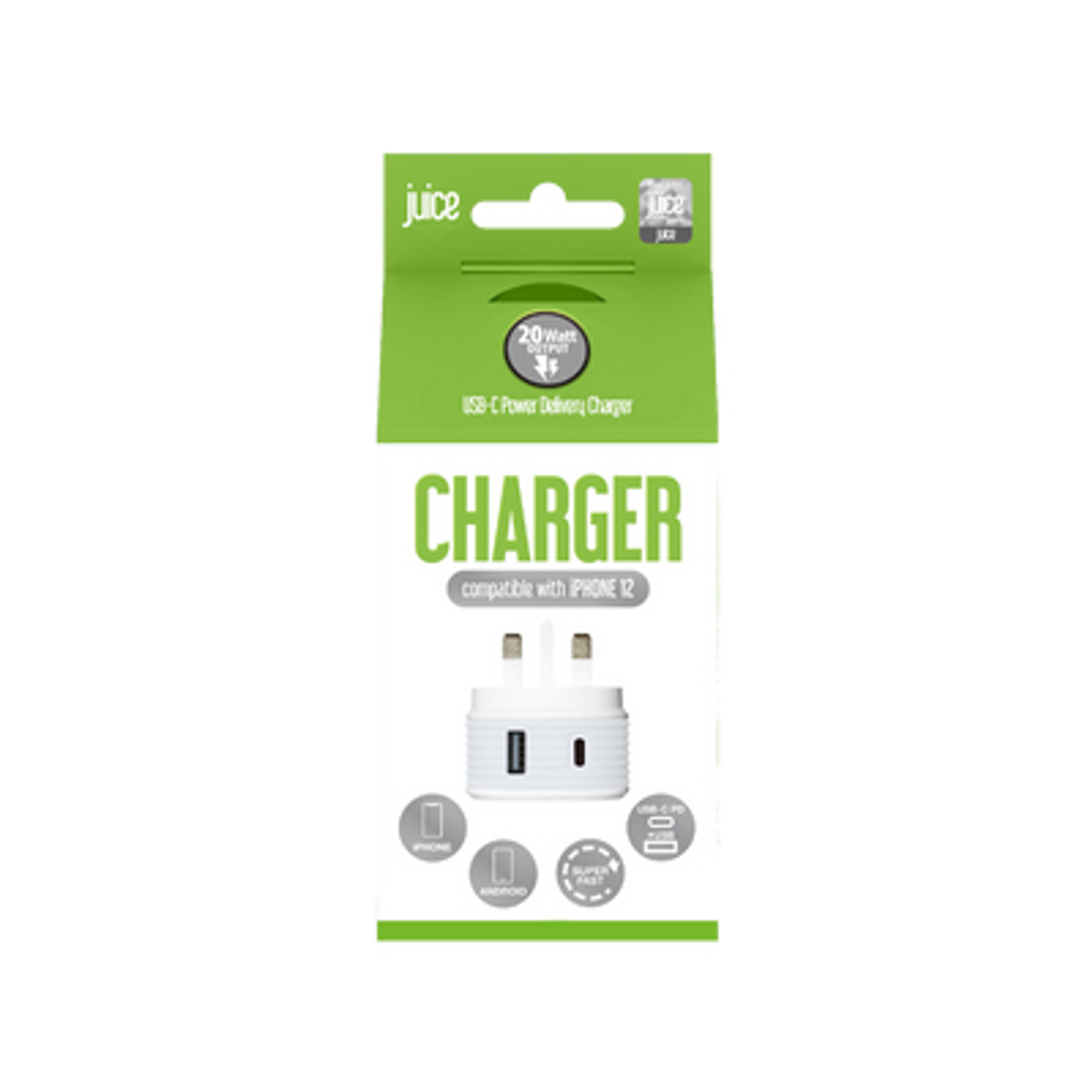JUI Mains PD Plug USBA/C 20W Eco WHT