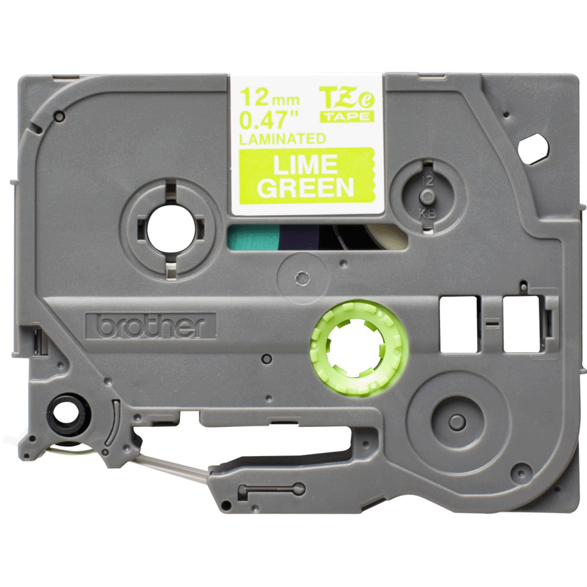 TZEMQG35 12mm White On Lime Label Tape