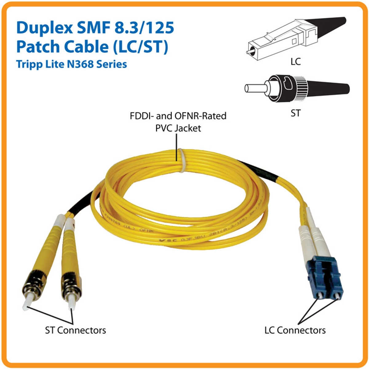 Duplex SM 8.3/125 Patch Cable LC/ST 20M