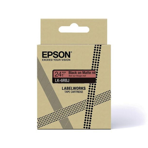 Epson, 5RBJ Black on Matte Red Tape 18mm