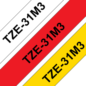 Brother, TZE31M3 12mm 3 Pack assorted Label Tape