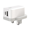 UK Wall Plug Dual Port USBA & PD Type C