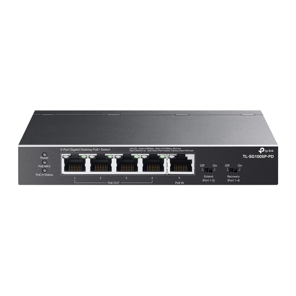 5-Port G 1-Port PoE++ In 4-Port PoE+ Out